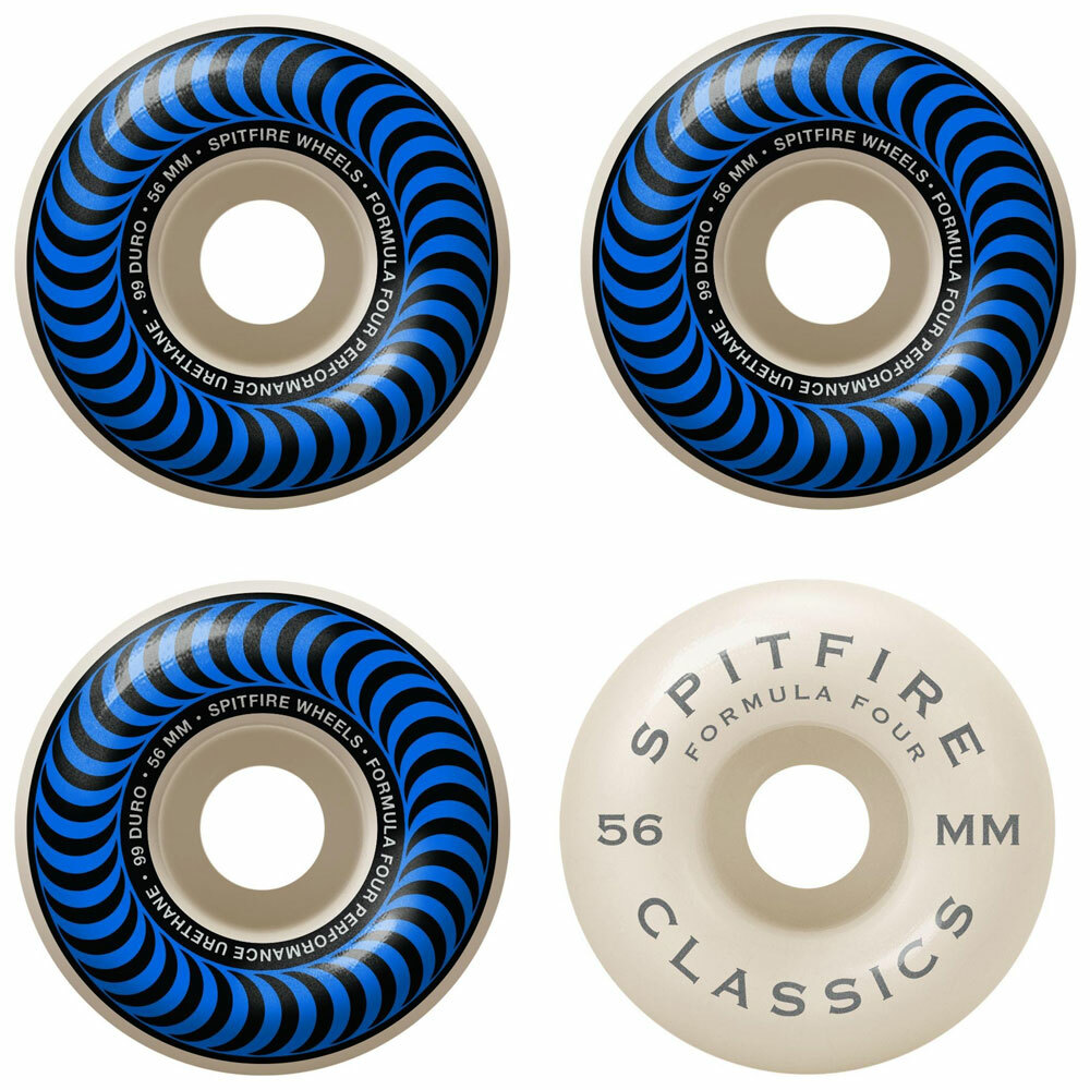 Spitfire Skateboard Wheels F4 Classics 99A Blue 56mm Bones
