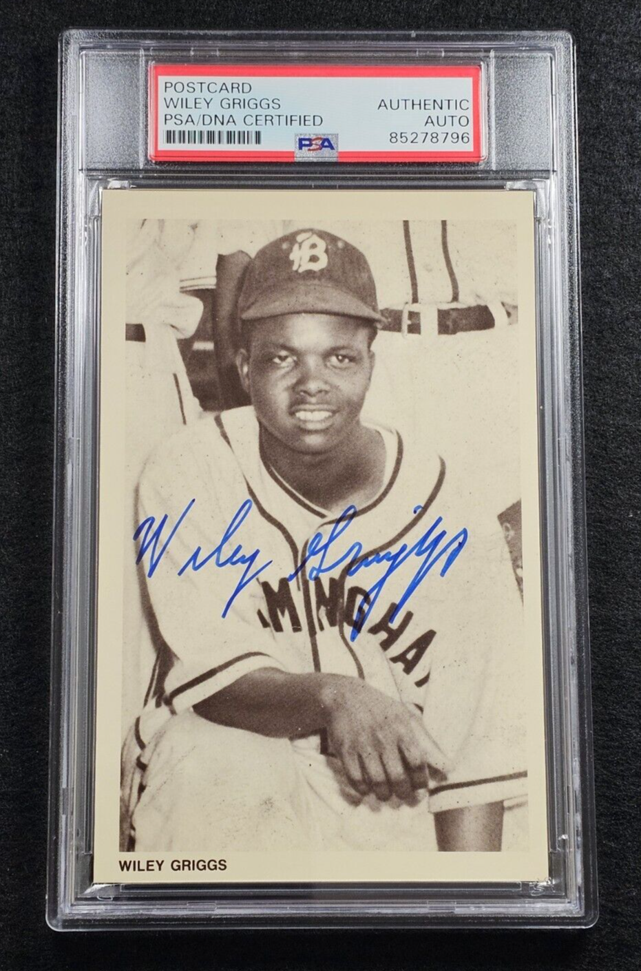 WILEY GRIGGS Signed Real Photo Postcard-NEGRO LEAGUES-PSA 