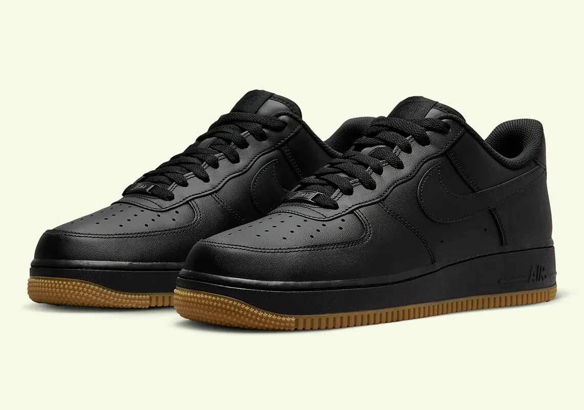 Black Gum Bottom Air Force One Gum Black Gum Sole Black Air Force - Main Image