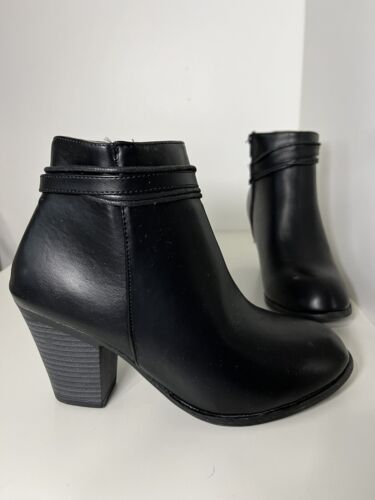 Brand New Ladies Girls Black Zip Ankle Boots Size EU 36 3 uk (tiny Marks). - Afbeelding 1 van 10