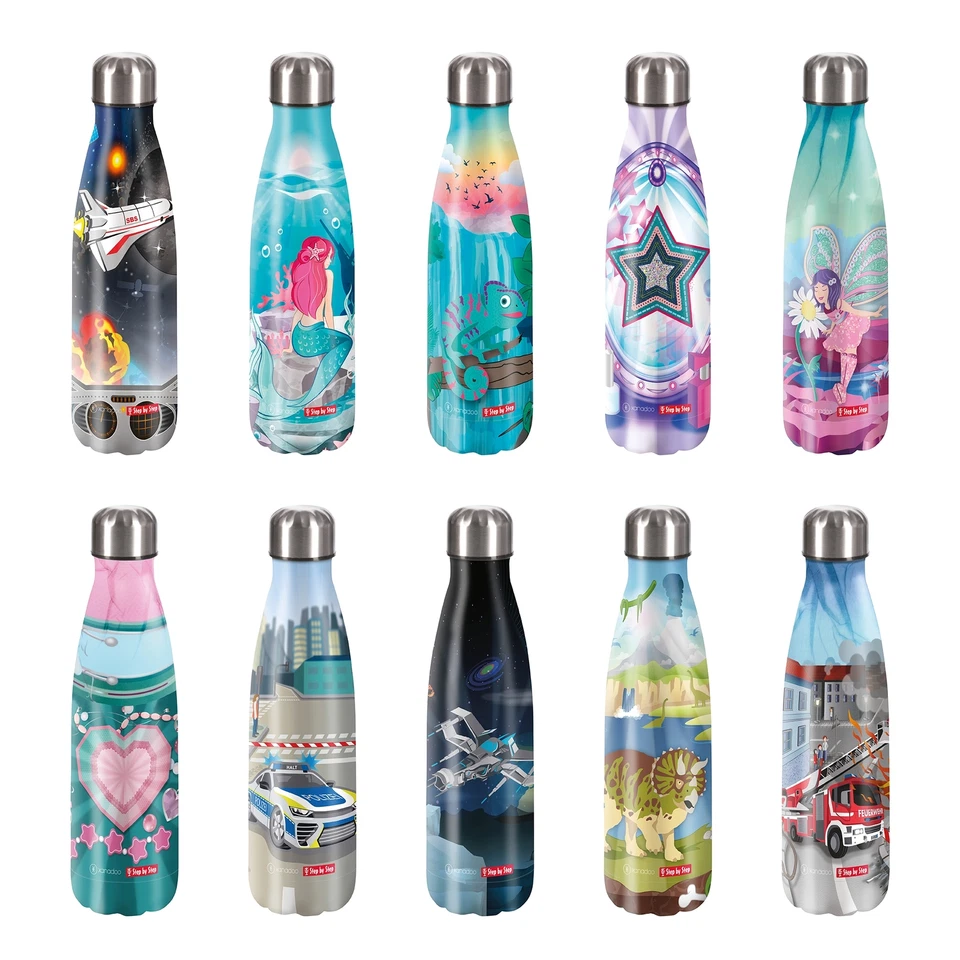 Step by Step Trinkflasche Kinder auslaufsicher 500ml Edelstahl BPA-frei isoliert - Bild 1 von 1
