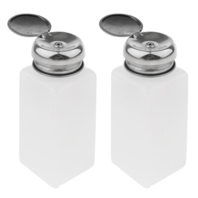 2 Stück Push Down Leer Pumpspender für Nagellackentferner, Leerflasche