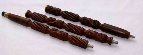 Antique Wooden Walking Stick Vintage Cane Handmade Designer Brass Head Handle - Picture 3 of 9