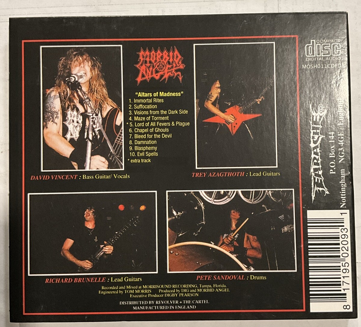 Morbid Angel - Altars of Madness CD 2019 Earache – MOSH011CDFDR