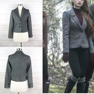 zara herringbone blazer
