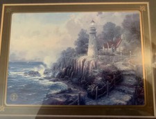 Thomas Kinkade Let Your Light Shine 1998 Collectors Series COA gold frame 11x11