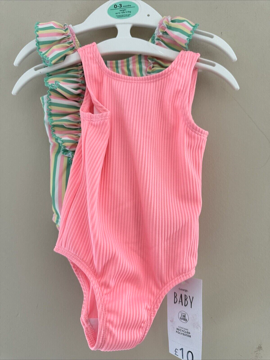 George Baby Swimsuit Girls 0-3 Months Pack BNWT UK