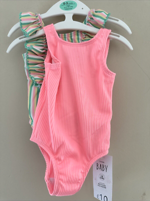 George Baby Swimsuit Girls 0-3 Months Pack BNWT UK