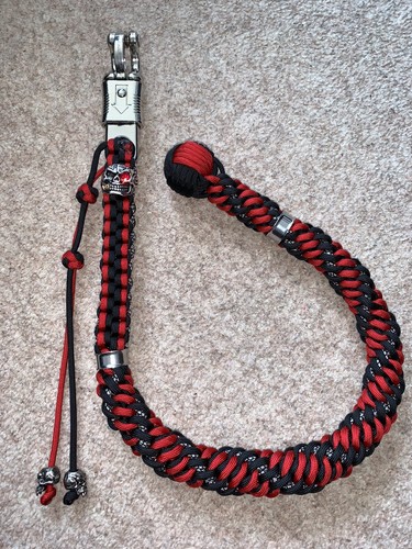 Motorrad Biker Peitsche *UK GBW * 26"" Blood Red Black Twist * GetBack Peitsche Harley - Bild 10 von 10