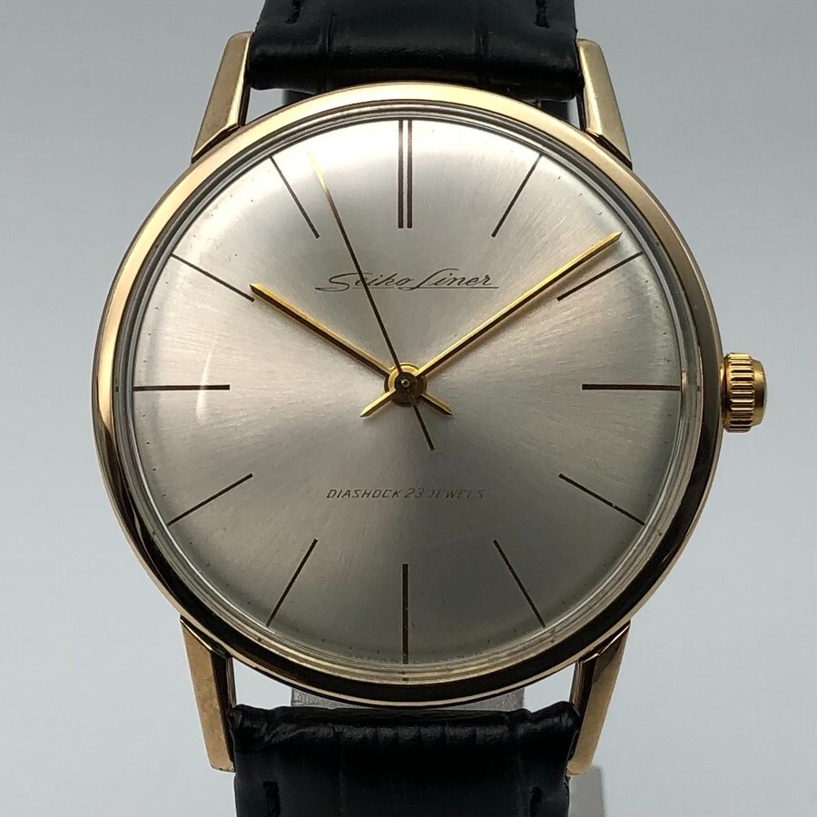 OH serviced, Vintage 1961 Seiko Liner 14K GOLD FILLED 15010 Hand 