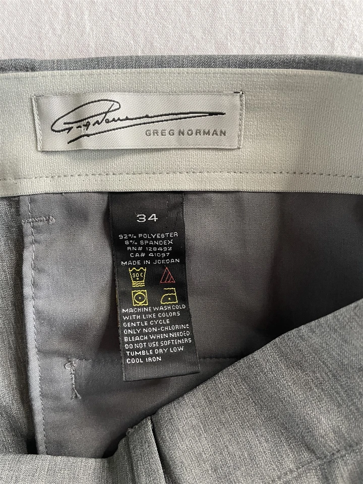 Lot 2 Greg Norman 34x10" Black Gray Flat Front Peformance Golf Mens Shorts - Image 3 of 4
