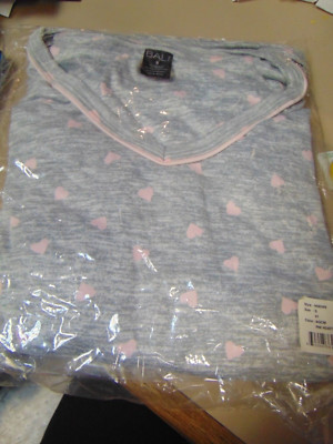 Bali Womens Top & Pants Knit Pajama Set hearts Ret$36 XL super soft
