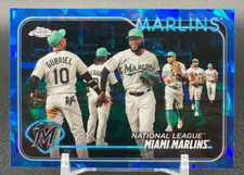 2024 Topps Chrome Sapphire Miami Marlins Team Card Blue Refractor #252