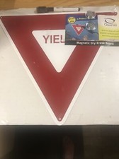 Quartet Magnetic Dry Erase Board - Triangle "YIELD" Sign - Write or Post