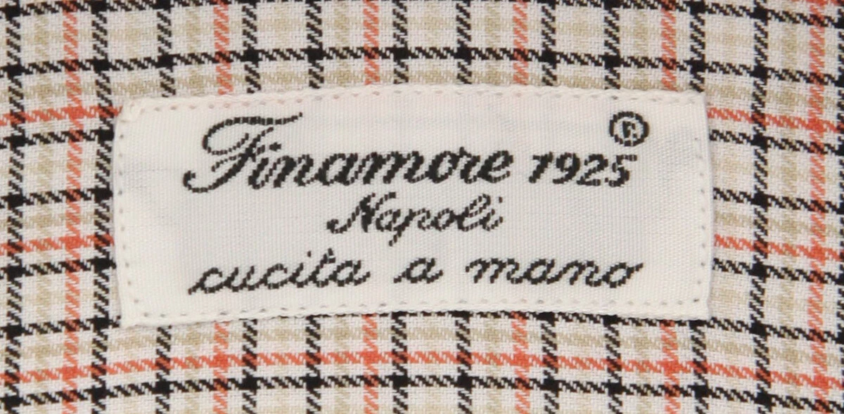 OFF WHITE Camicia a quadri Finamore Napoli Off White Extra Slim (2018022324)