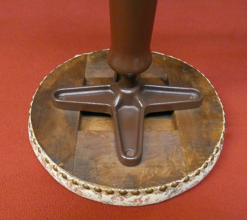 Antique Archer Organ Piano Medical Cast Iron & Wood Rare Four Leg Stool RESTORED - Picture 3 of 8