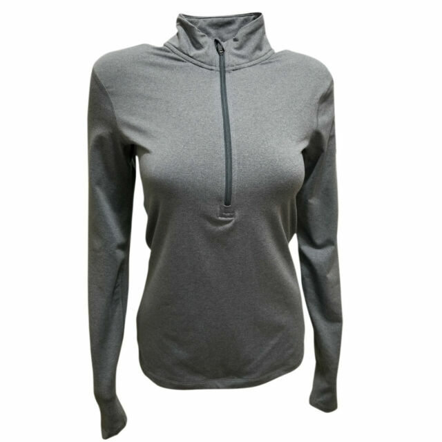 Womens Small Nike Pro Grey Training Half Zip Pullover W/ Thumbholes for sale online | eBay
