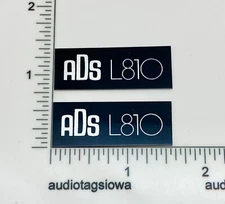 ADS L810 Speaker Badge Logo Emblem Pair Custom Made Aluminum Self Stick