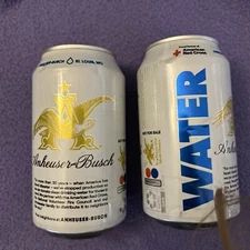 FULL GOLD EAGLE Anheuser Busch BUDWEISER Drinking Water Can Slightly DENTED