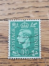 Great Britain Stamp King George VI 1 1/2d Used 282 Wave Cancel