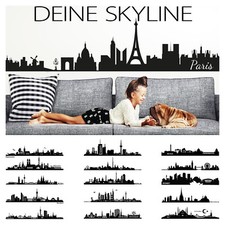 Wandtattoo Wandsticker Wandaufkleber Skyline München Dortmund Köln Hamburg W1366