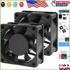 Versatile 60mm 12V DC Cooling Fans - 5600RPM, Low Noise, 2-Pack for Various Uses
