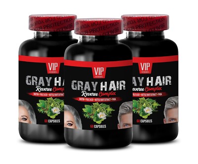Barley Grass Juice Powder Infused GRAY HAIR REVERSE Complex - 3 B: 180 Caps