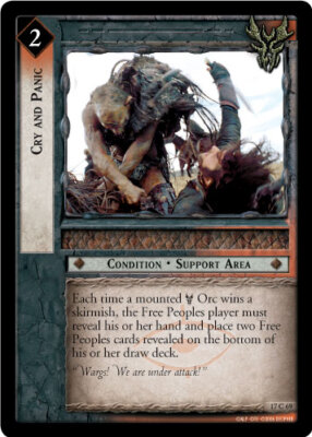 LOTR: Cry and Panic [Ungraded] The Rise of Saruman Lord of the Rings TCG Deciphe