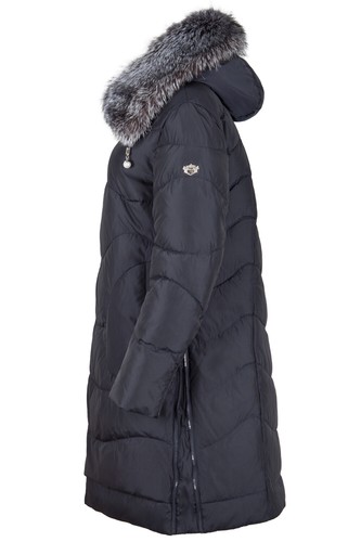 Damen Wintermantel Steppmantel Winter Jacke Echtfell Kapuze Fur Daunen - Optik - Bild 10 von 12