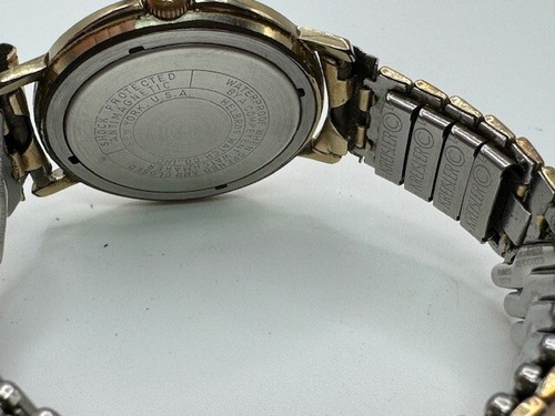 Vintage Men's Helbros Mechanical Gold Tone Diamond Dial USA Watch WORKS - Picture 16 of 17