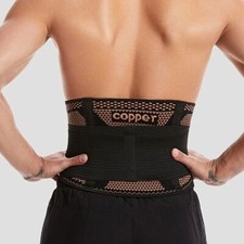 Copper Lumbar Waist Support Brace Belt Lower Back Pain Relief for Men Women 