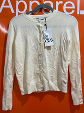 🔥Zara Knitted Cardigan, Cream, NEW, Size Small, B85, 14925