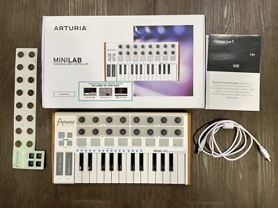 Slightly Used Arturia Minilab Midi Controller White with Original Box & Cable