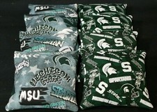 MICHIGAN State UNIVERSITY MSU CORNHOLE BEAN BAGS 8 ACA Regulation Game