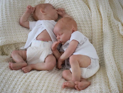 45.7cm Baby Lebensechte Silikon Körper Realistische Twins Reborn Puppe Weich Boy - Bild 5 von 9
