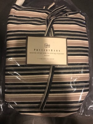 New Pottery Barn Slipcover Veranda Stripe Sidetie Dining Slip