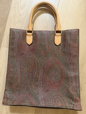 Vintage Etro Women Bag Paisley Pattern Tote Handbag 