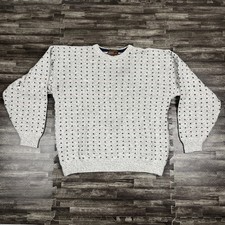 Vintage 90s Chunky Knit Sweater XL Multicolor USA Made Cabin Fall Cozy VTG