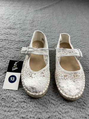 Art Class Shoes Girls Size 13 White Madeline Lace Espadrille Flats New NWT Dress