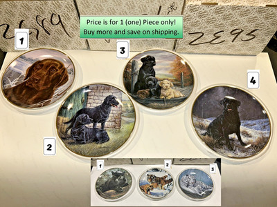 Pick 1 - Franklin Mint Dog & Wild Cats Plate Porcelain Plates Limited Edition
