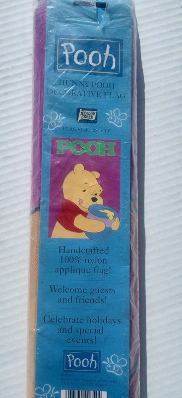Vintage 90s Hunny Pooh Yard Flag Disney NOS 28" x 40"