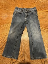 The Children's Place Bootcut Girls Jeans Size 4 Blue Denim Cotton Button Zip