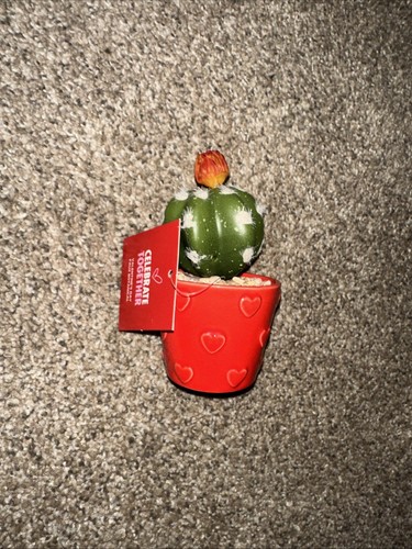 Valentines Day Faux Botonical Cactus And Rocks Red Heart Flower Pot Mini Plant - Picture 6 of 12