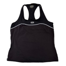 Louis Garneau Cycling Tank Top Black Racer Back Zip Pocket Singlet Bra Size XL