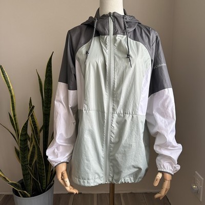 Columbia Colorblock Packable Windbreaker Jacket Womens L Omni-Shield WL0266 