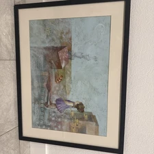 Acrylic and Oil On Canvas Made In 2013 by Sergio Lastres Signed and Framed