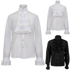Mens Ruffled Medieval Renaissance Blouse-Tops Sophisticated Victorian 
