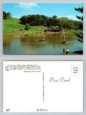Wheeling, WV-West Virginia, Schenk Lake Oglebay Park Fishing Vintage Postcard