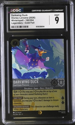 #ad CGC 9 Darkwing Duck Cool Under Pressure Cold Foil Legendary Winterspell 192 204 GBP 39.95
