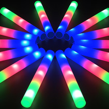 32 Pcs Foam Glow Sticks Bulk Pack, 16" Light up Party Supplies for Events